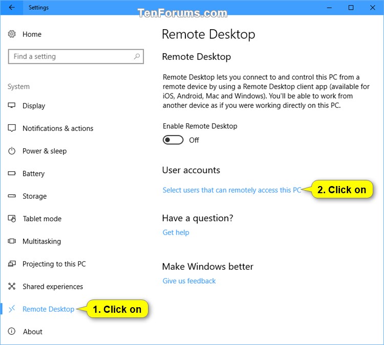 Add or Remove Remote Desktop Users in Windows Tutorials