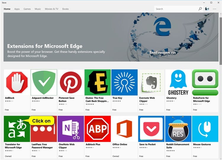 Add or Remove Extensions in Microsoft Edge Tutorials