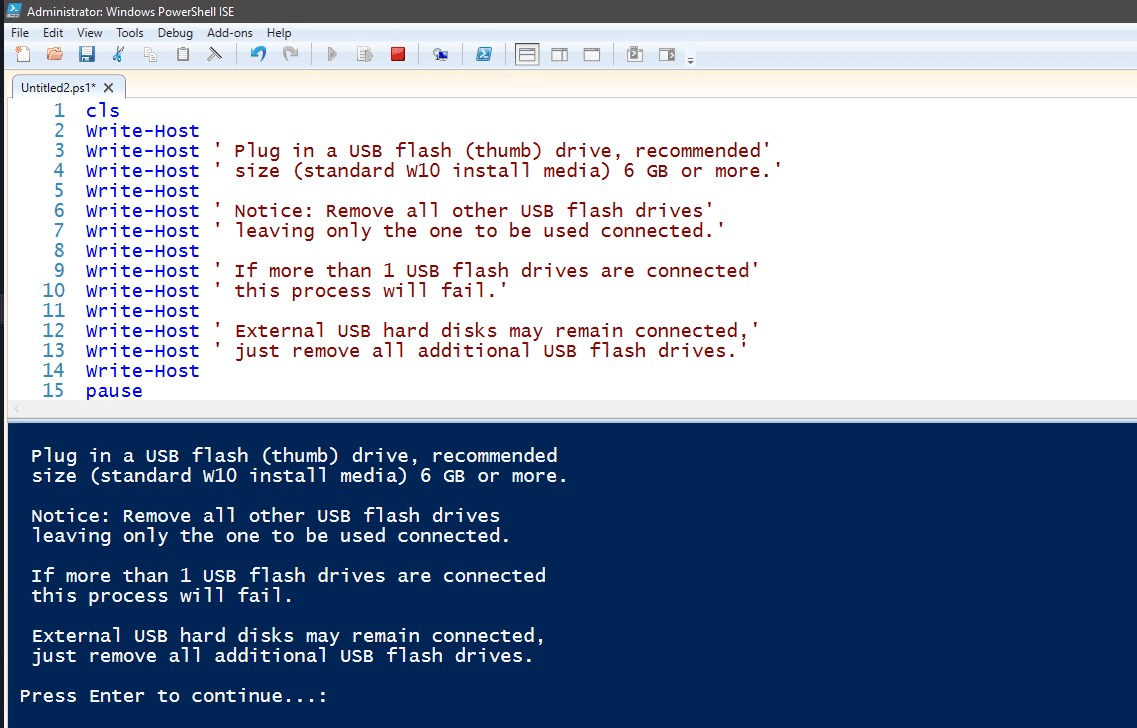 PowerShell Scripting Create USB Install Media for Windows 10 Tutorials