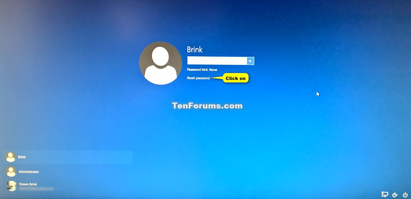 Create Password Reset Disk on USB Flash Drive in Windows 10 Tutorials