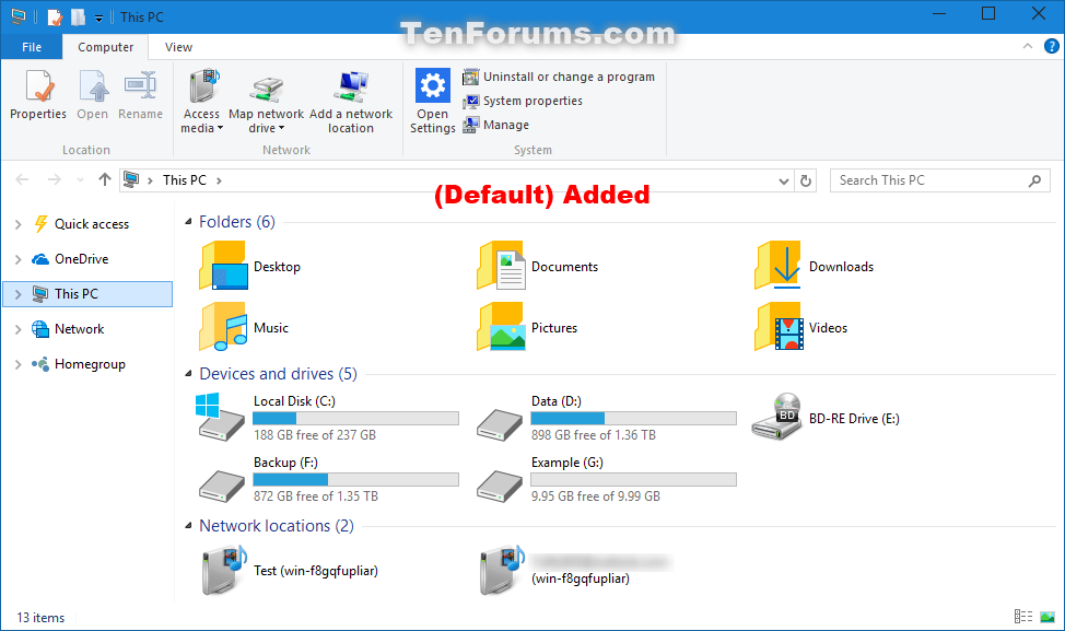 Add or Remove This PC in Navigation Pane in Windows 10 Tutorials