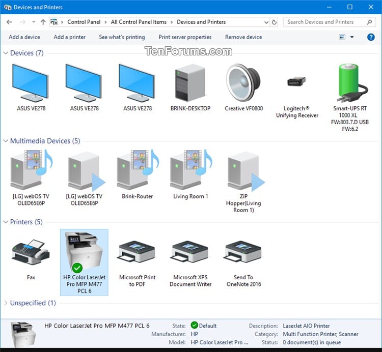 Set Default Printer in Windows 10 Tutorials