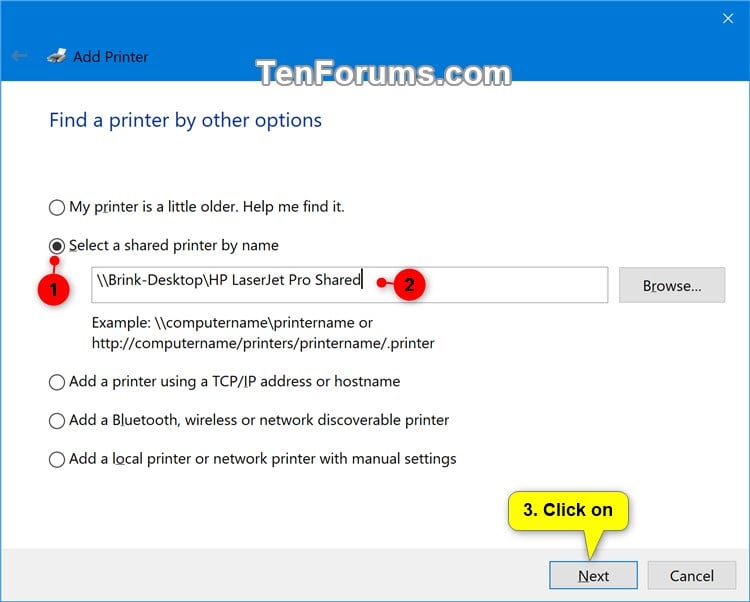 Add Shared Printer in Windows 10 Tutorials