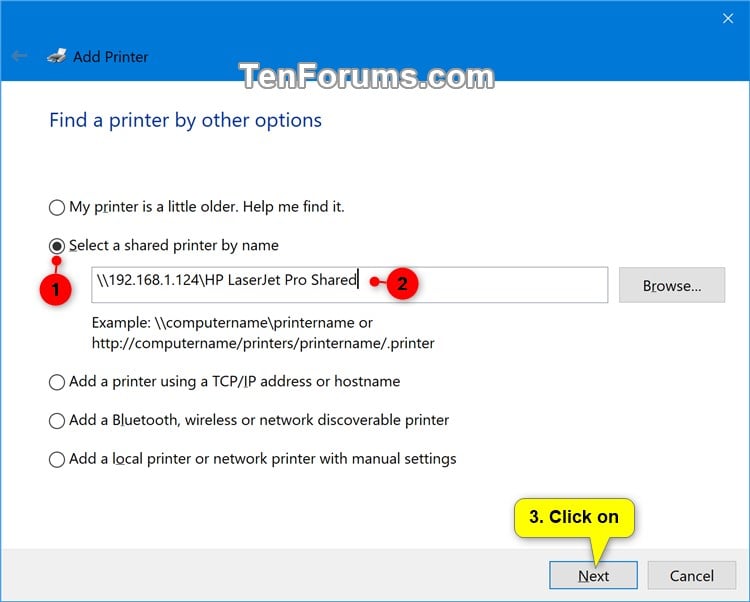 Add Shared Printer in Windows 10 Tutorials