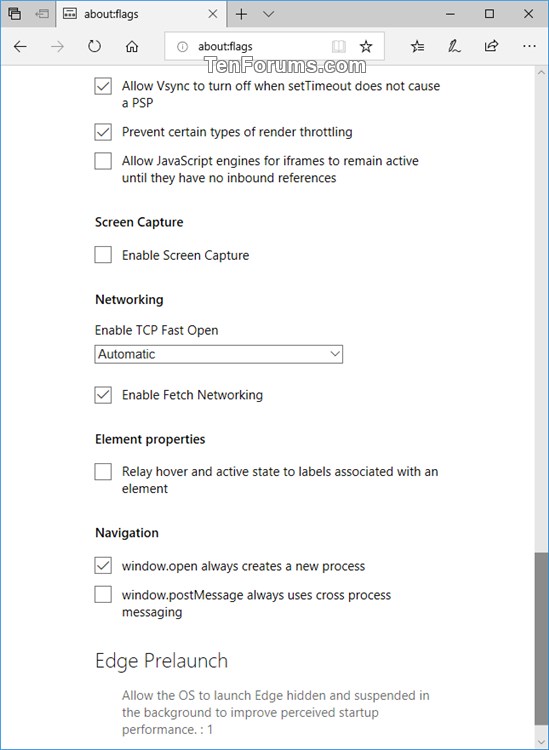 Change aboutflags Settings and Features in Microsoft Edge Tutorials