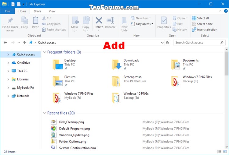 Customization Remove Quick access from Navigation Pane in Windows 10