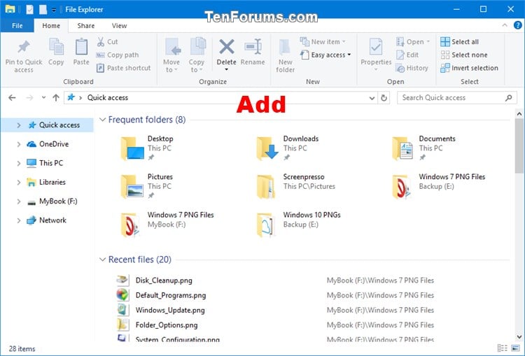 Remove Quick access from Navigation Pane in Windows 10 Tutorials