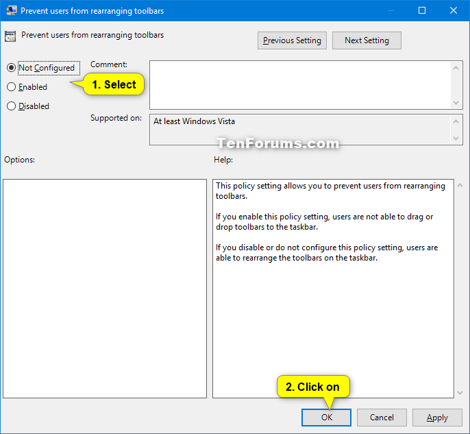 Enable or Disable Rearranging Toolbars on Taskbar in Windows Tutorials