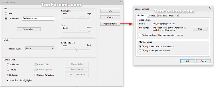 Screen Saver Settings Change in Windows 10 Windows 10