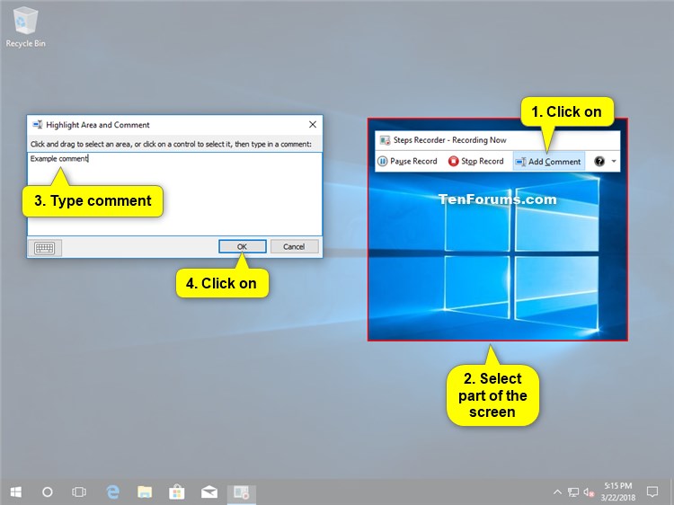Open and Use Steps Recorder in Windows Tutorials