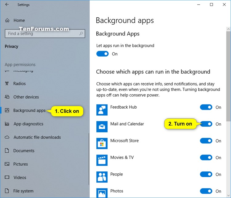 Turn On or Off Notifications from Mail app in Windows 10 Tutorials