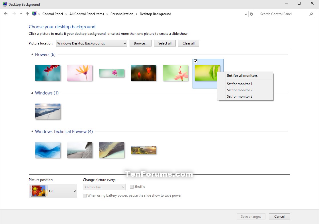 Create Desktop Background shortcut in Windows 10 Tutorials