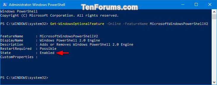 How To Disable Windows PowerShell 2.0 On Windows 10