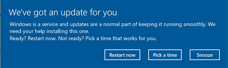 Configure Auto-restart Reminder Notification for Updates in Windows 10