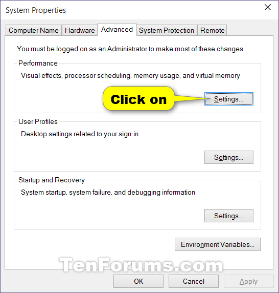 Change Visual Effects Settings in Windows 10 Tutorials