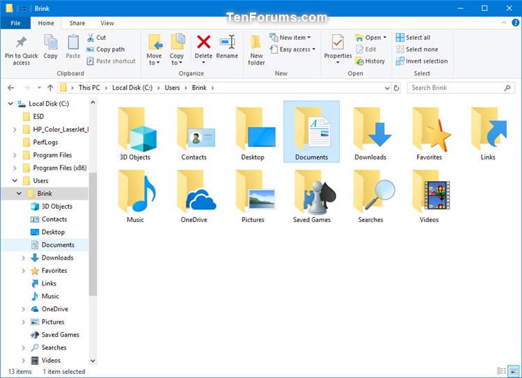 Change or Restore Documents Folder Icon in Windows Tutorials