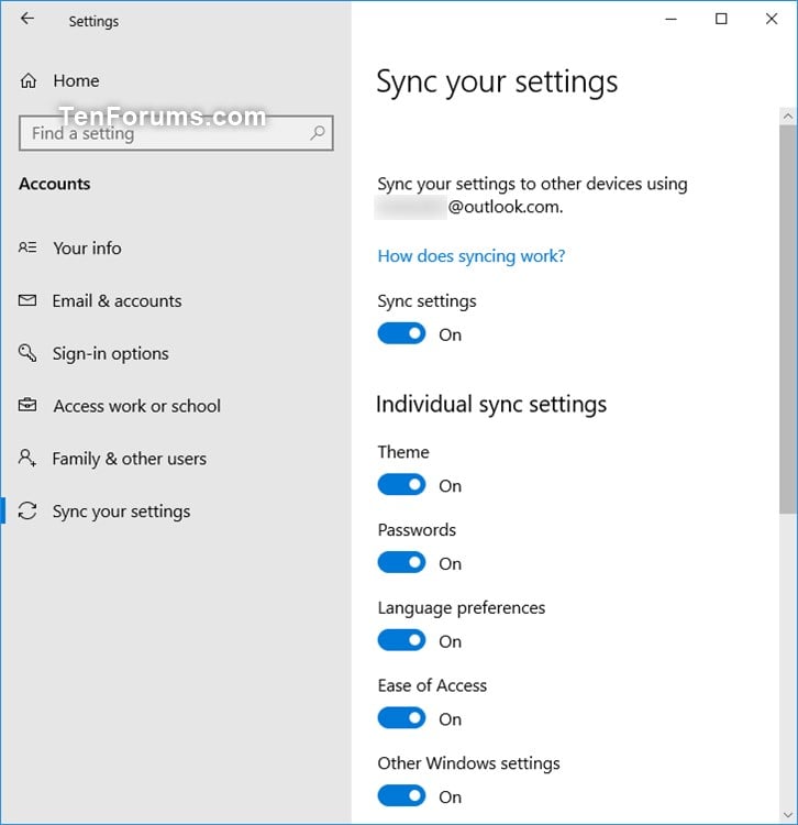 Disable Sync Your Settings on Metered Connections in Windows 10 Tutorials