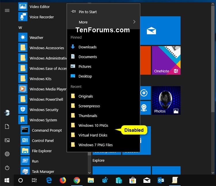 Enable or Disable Showing Remote Locations in Jump Lists in Windows