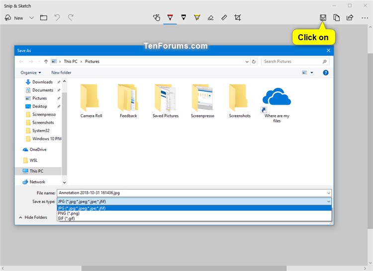 Take a Screen Snip with Snip and Sketch in Windows 10 Tutorials