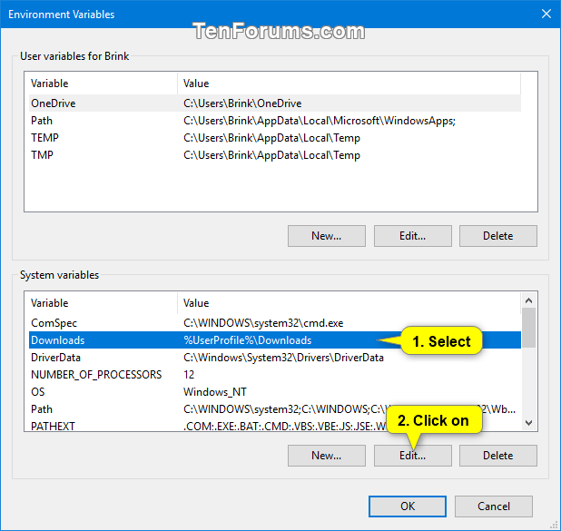 Edit User and System Environment Variables in Windows Tutorials