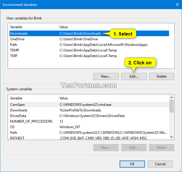 Edit User and System Environment Variables in Windows Tutorials