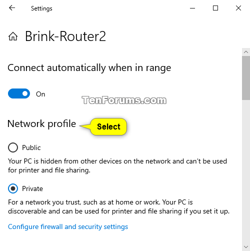 Set Network Location to Private, Public, or Domain in Windows 10
