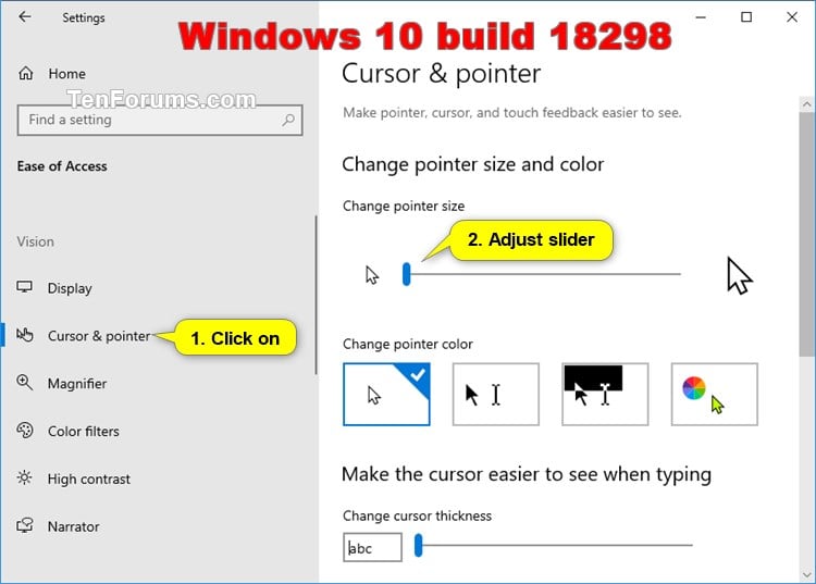 Change Mouse Pointers in Windows 10 Tutorials