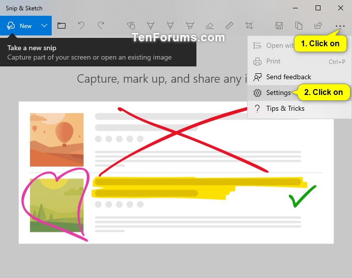 Turn On or Off Ask to Save Snip in Snip & Sketch app in Windows 10