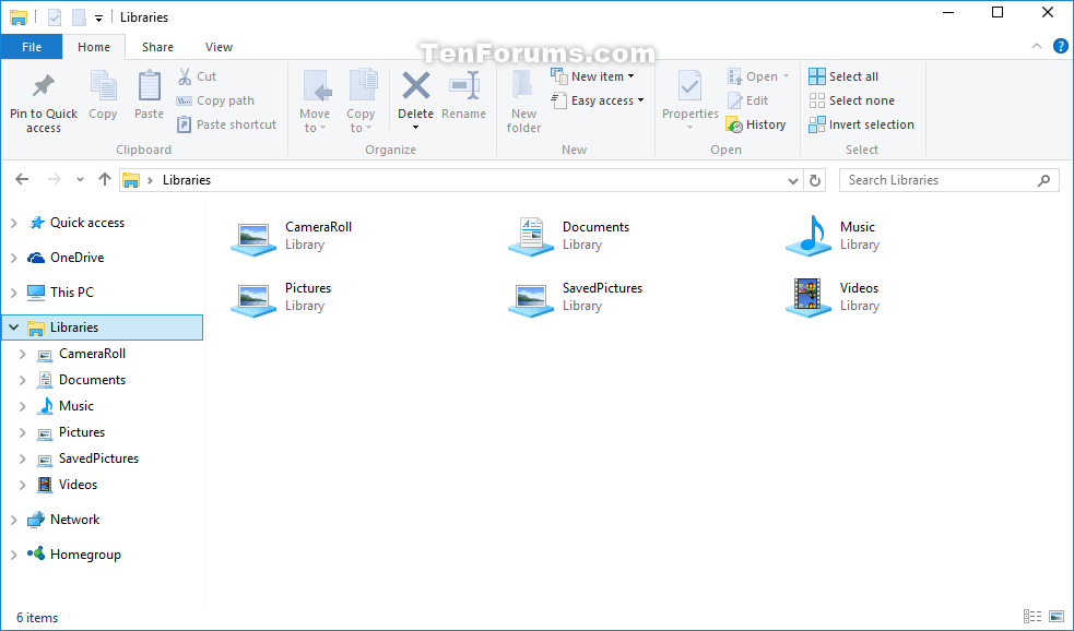How to Hide or Show Libraries in Navigation Pane in Windows 10 Tutorials
