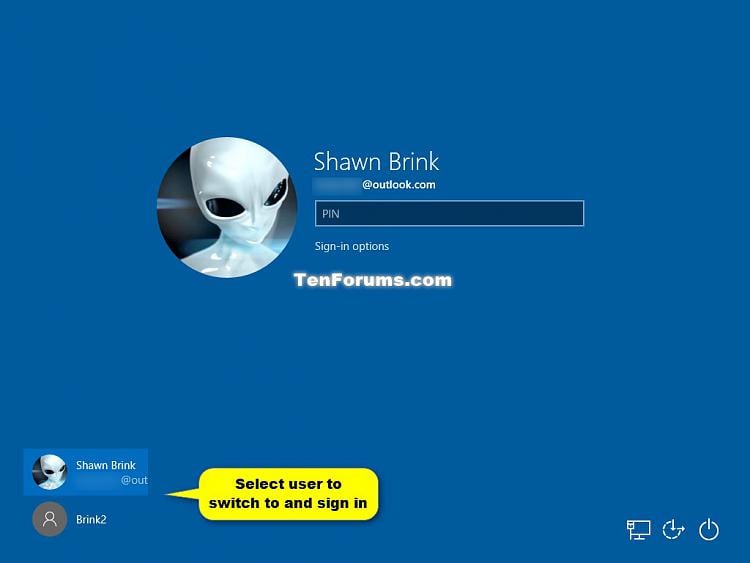 Switch User in Windows 10 Tutorials