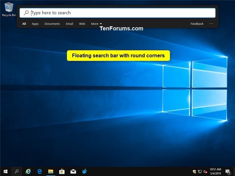 Enable or Disable Floating Immersive Search Bar in Windows 10 Tutorials