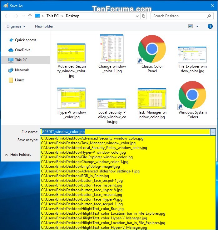 Change Window Background Color in Windows 10 Tutorials