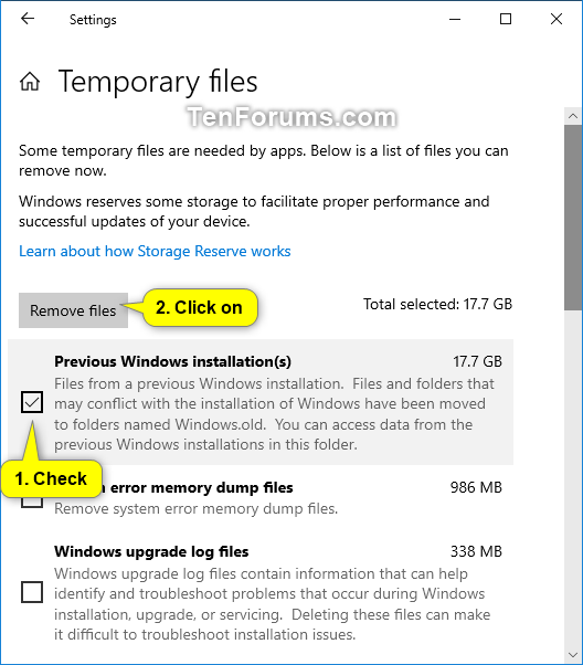 How to Delete Windows.old and Windows.BT folders in Windows 10