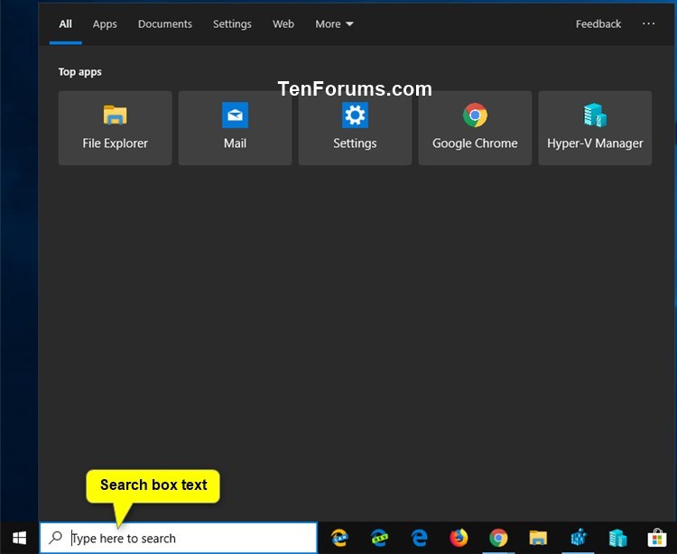 Change Search Box Text in Windows 10 Tutorials