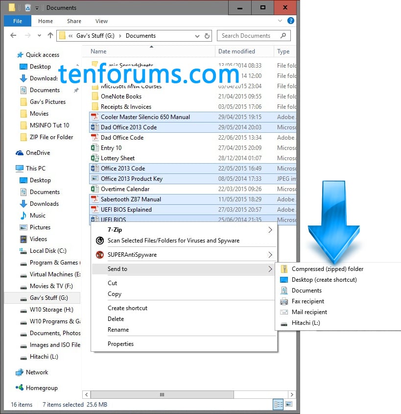 Zip a File or Folder in Windows 10 Tutorials