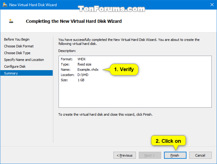 Create and Set Up New VHD or VHDX File in Windows 10 Tutorials
