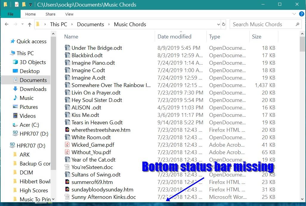 Hide or Show Status Bar in File Explorer in Windows 10 Tutorials