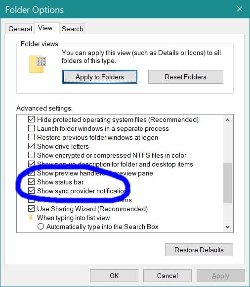 Windows File Explorer Status Symbols
