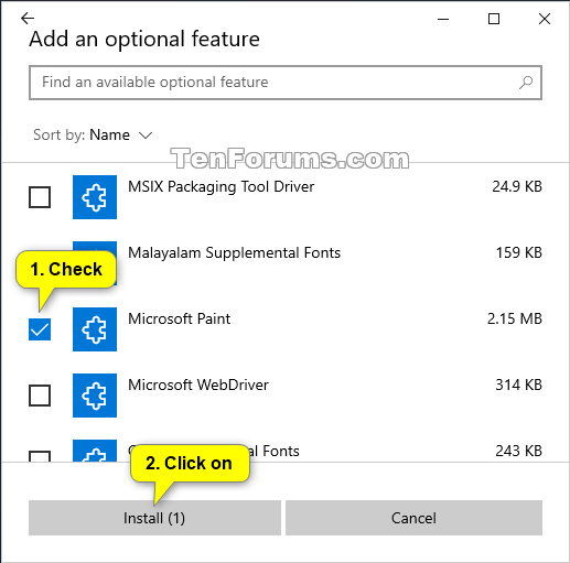 Install or Uninstall Microsoft Paint (mspaint) in Windows 10 Tutorials