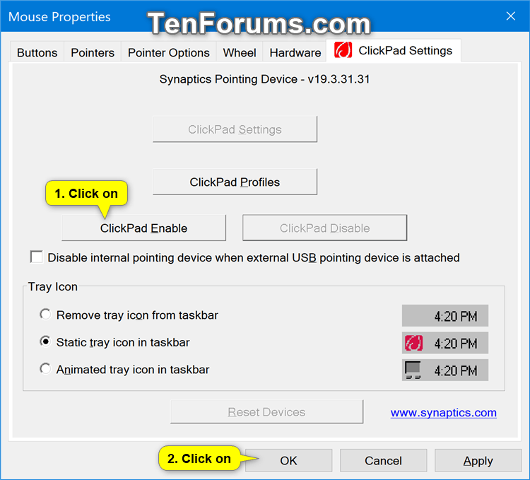 Enable or Disable Touchpad in Windows 10 Tutorials