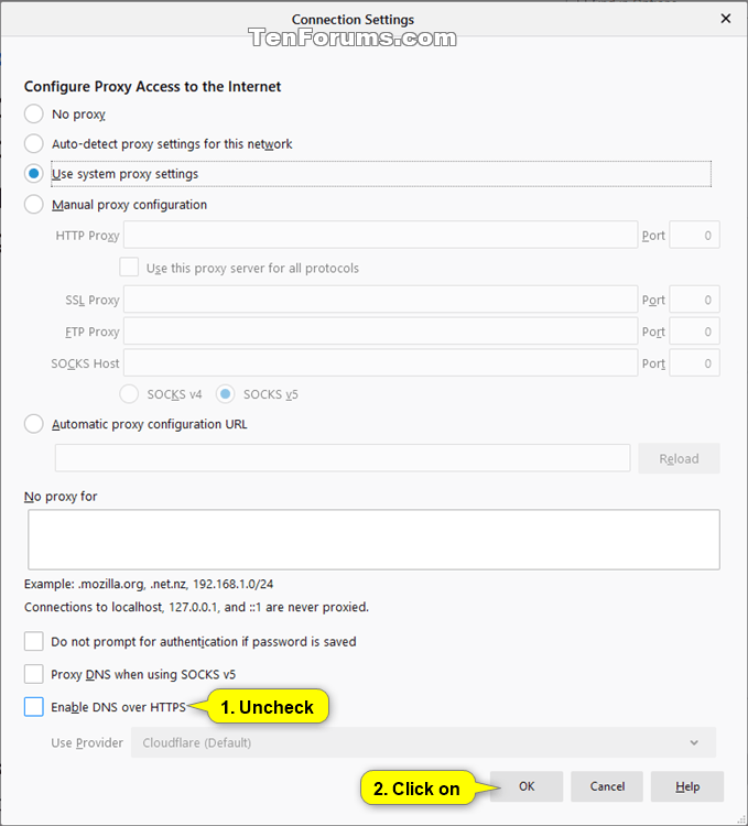 How to Enable or Disable DNS over HTTPS (DoH) in Firefox