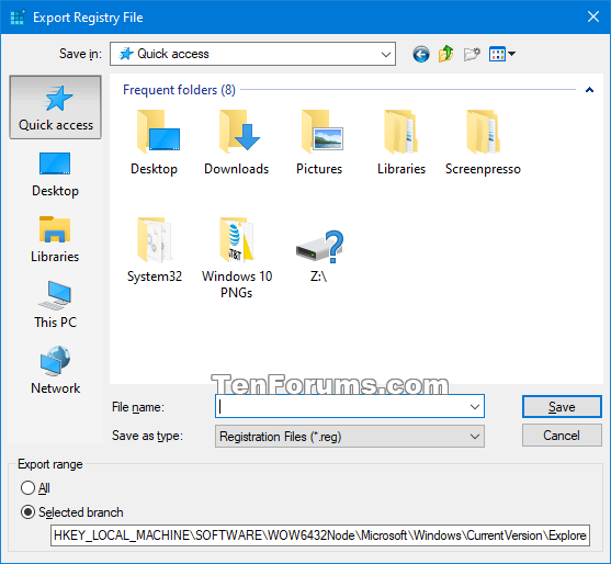 Remove Quick access from Navigation Pane in Windows 10 Tutorials