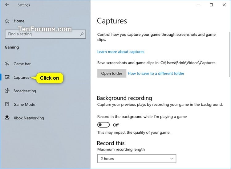 Record and Take Screenshots with Game Bar in Windows 10 Tutorials