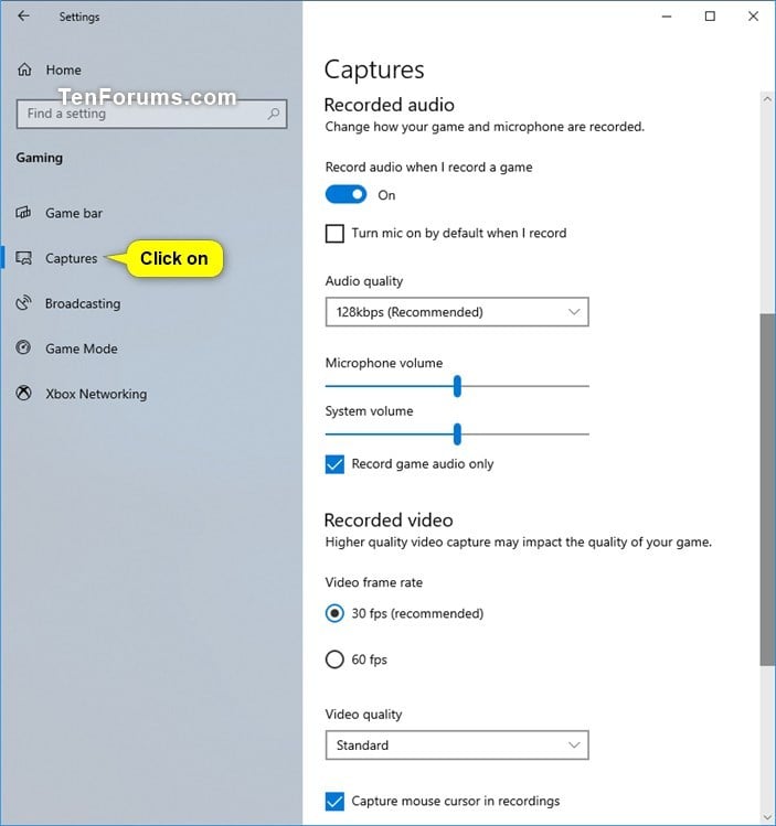 Record and Take Screenshots with Game Bar in Windows 10 Tutorials