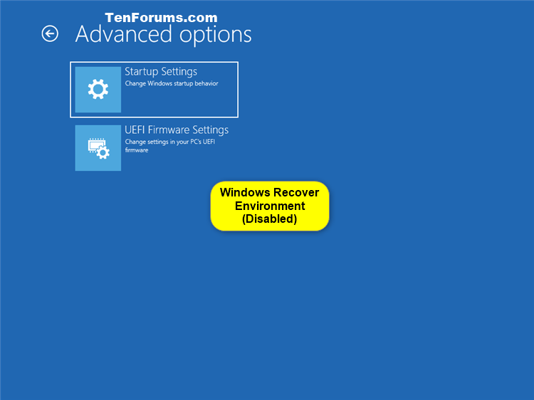 Enable or Disable Windows Recovery Environment in Windows 10 Tutorials