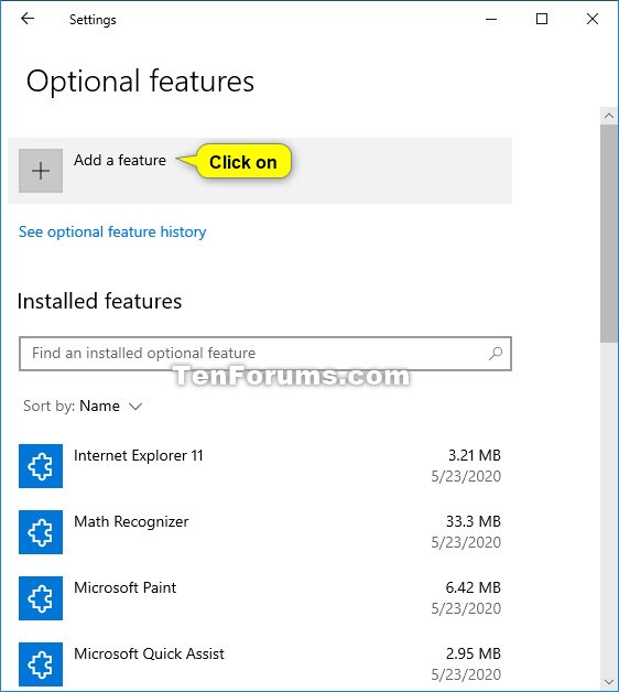 Install or Uninstall Connect Wireless Display Feature in Windows 10