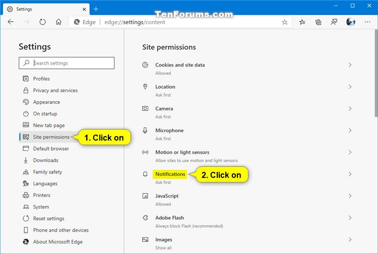 How to disable microsoft edge notifications bathlo