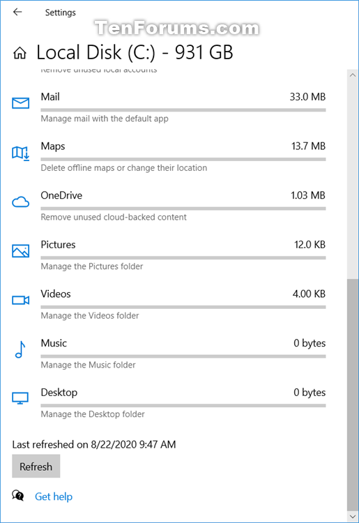 View Storage Usage of Drives in Windows 10 Tutorials