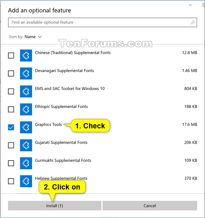 Install and Uninstall Graphics Tools in Windows 10 Tutorials