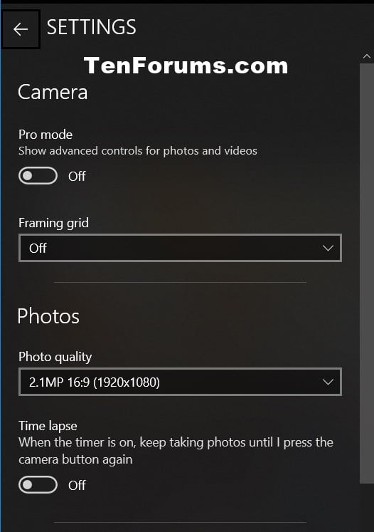 How to Backup and Restore Camera app Settings in Windows 10 Tutorials